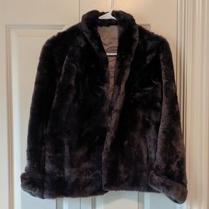 Brown faux fur coat